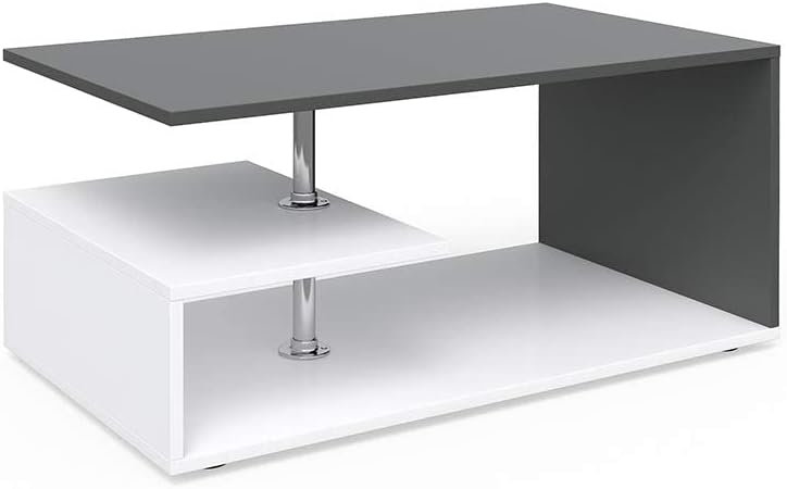Couchtisch Guillermo, Weiss/Anthrazit
