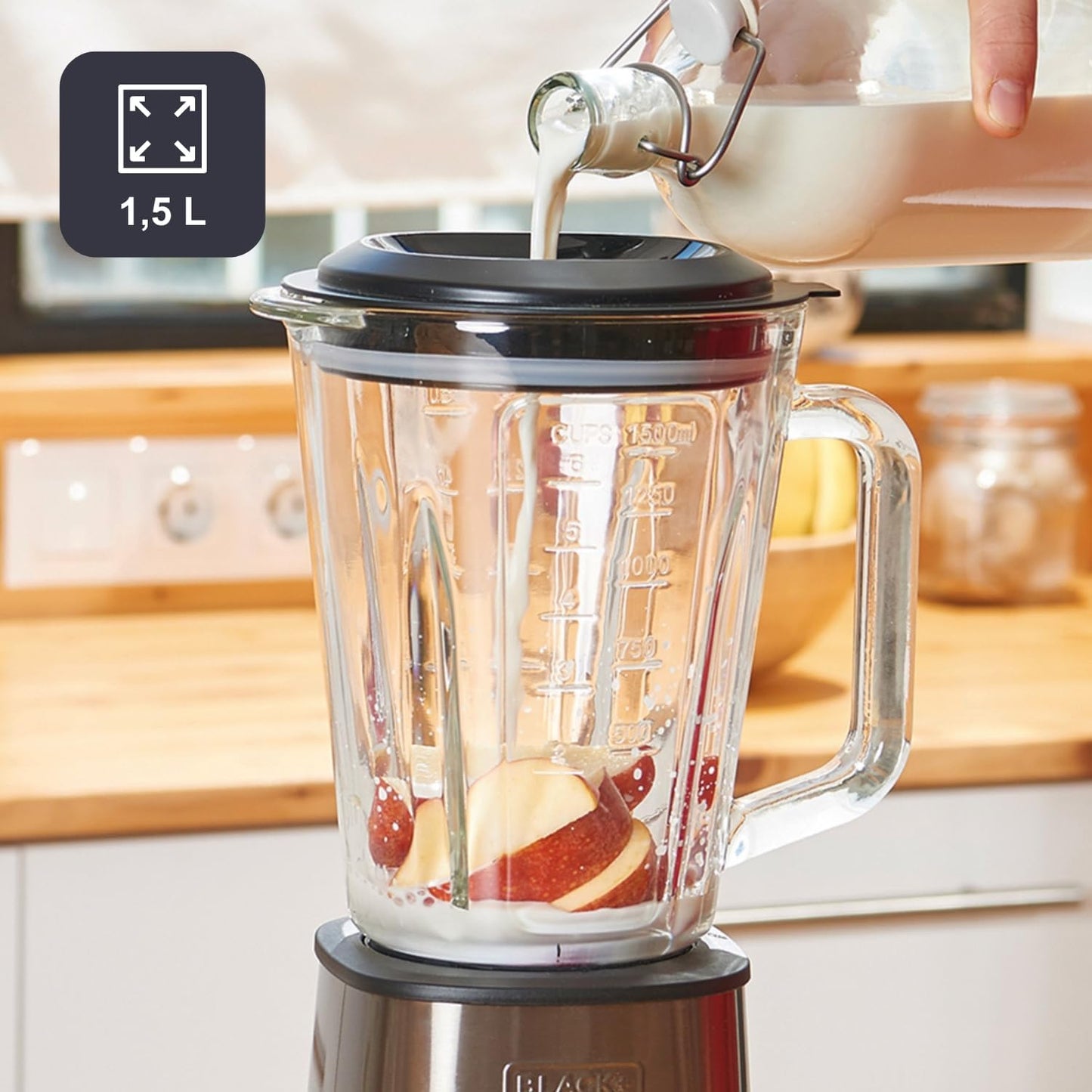 Standmixer mit Glaskanne und Eiscrusher (1,5L, 800W), 1,5L | 800W