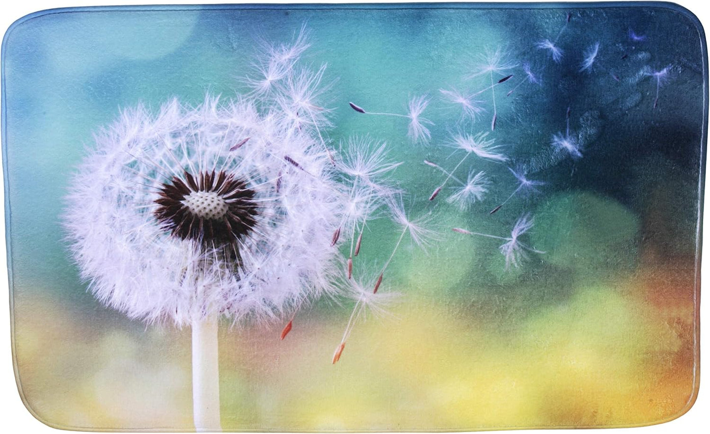 Rutschfester Badteppich, waschbar und weich, Pusteblume 70 x 110 cm (Rechteckig)