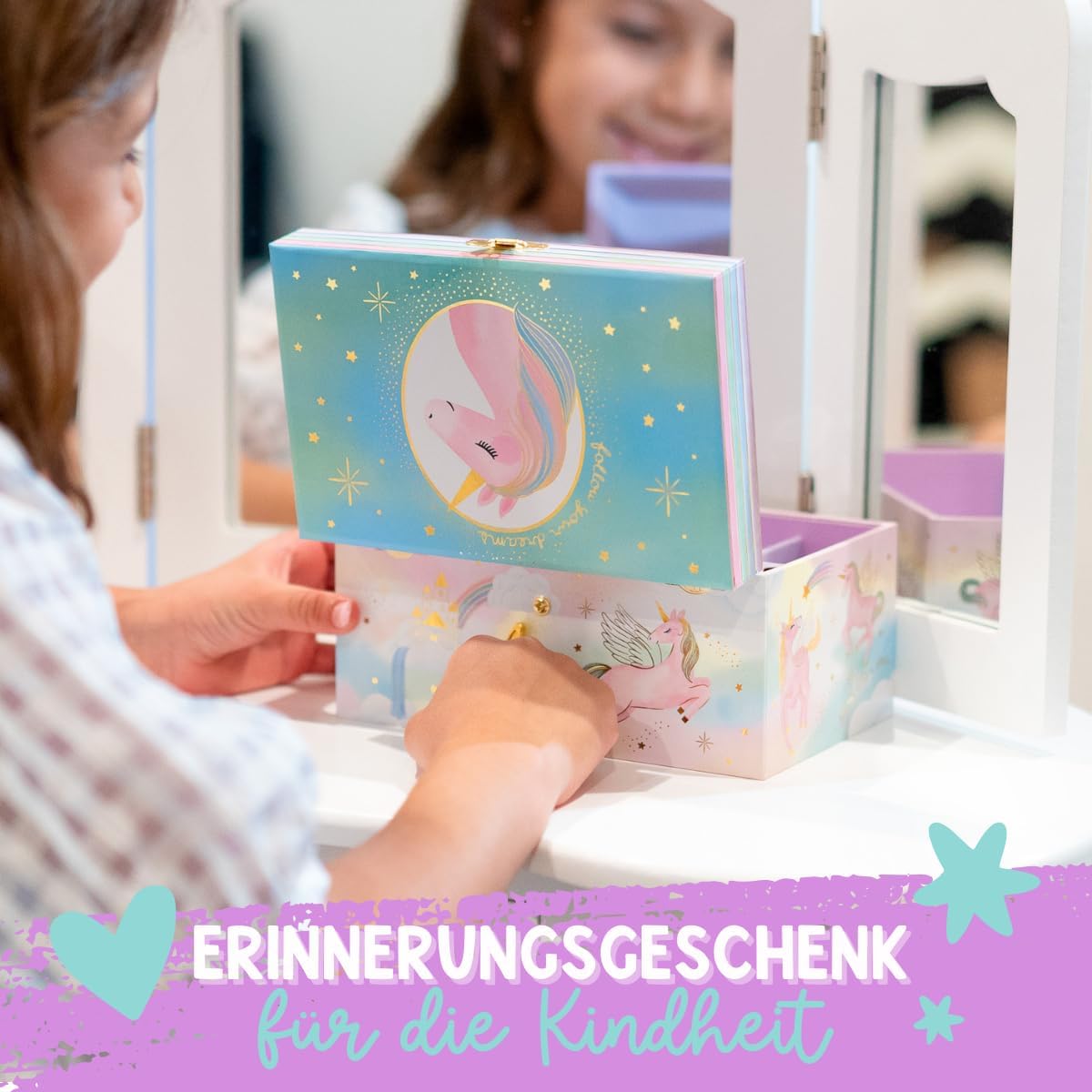 Einhorn-Spieluhr Schmuckkästchen, Zauberhaftes Einhorn