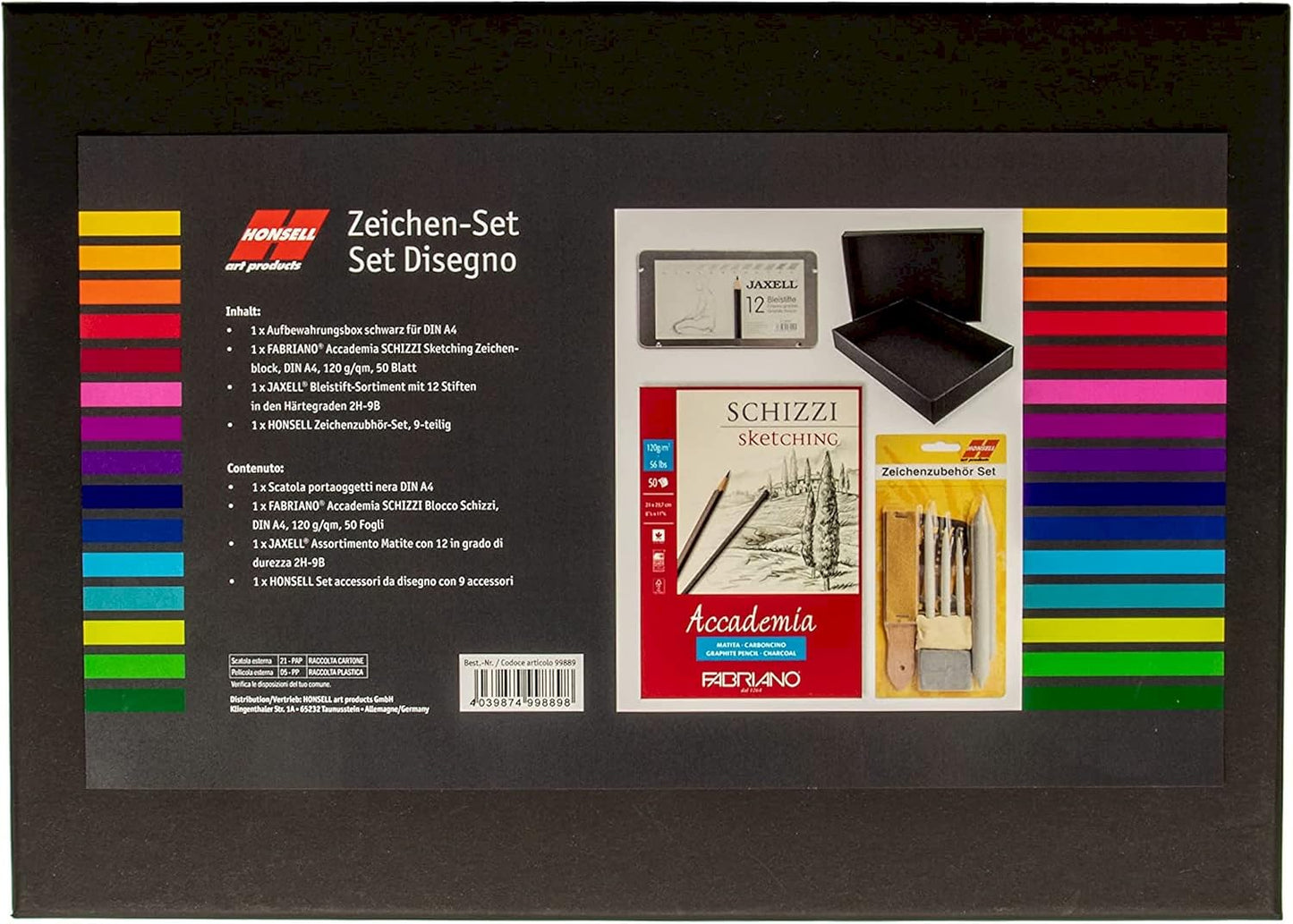 Zeichenset Disegno mit Skizzenbuch, Zeichenset Disegno