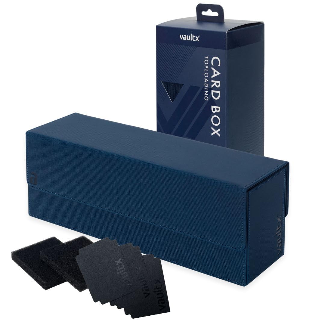 Aufbewahrungsbox für Trading Cards mit Magnetdeckel, Trennwände & Schaumstoffeinlagen, Blue