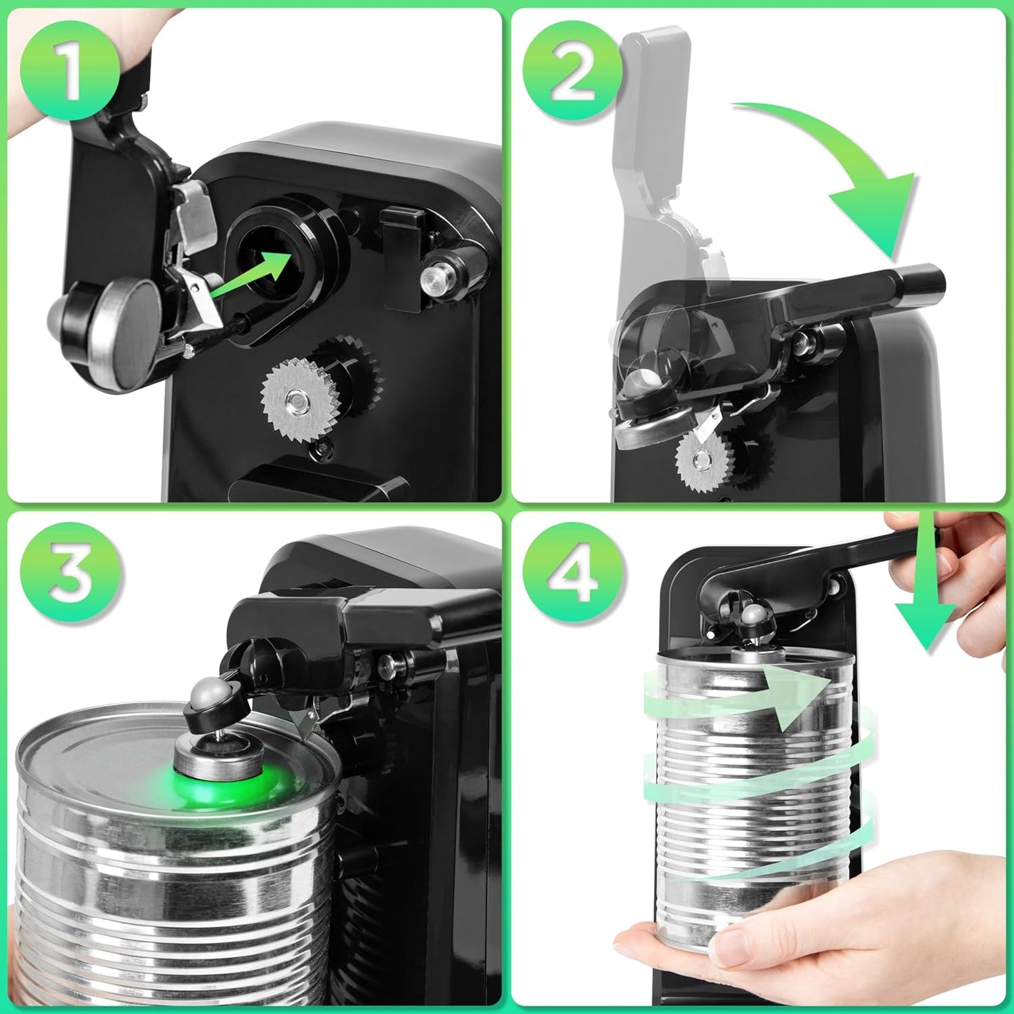 3-in-1 Dosenöffner CO40 BK mit Messerschärfer und Flaschenöffner, CO40 BK