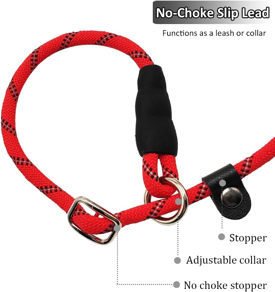 Retrieverleine für mittelgrosse Hunde,  9 m, rot 1/3 in x 30ft