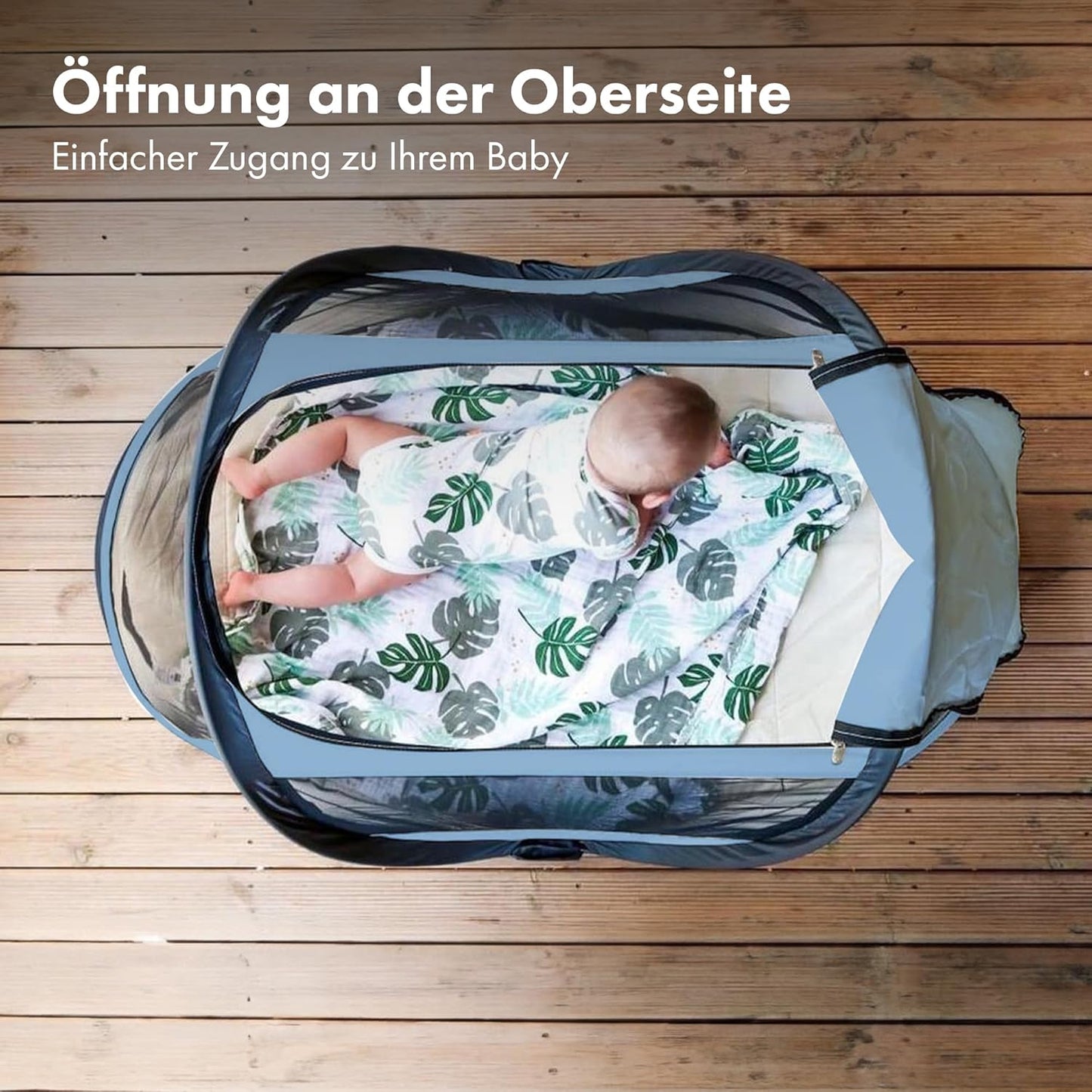 BabyBox Campingbett – Leicht und Faltbar, Blau