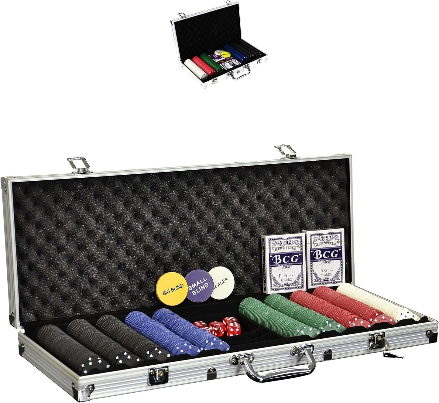 Pokerkoffer Set mit 500 Chips und Zubehör