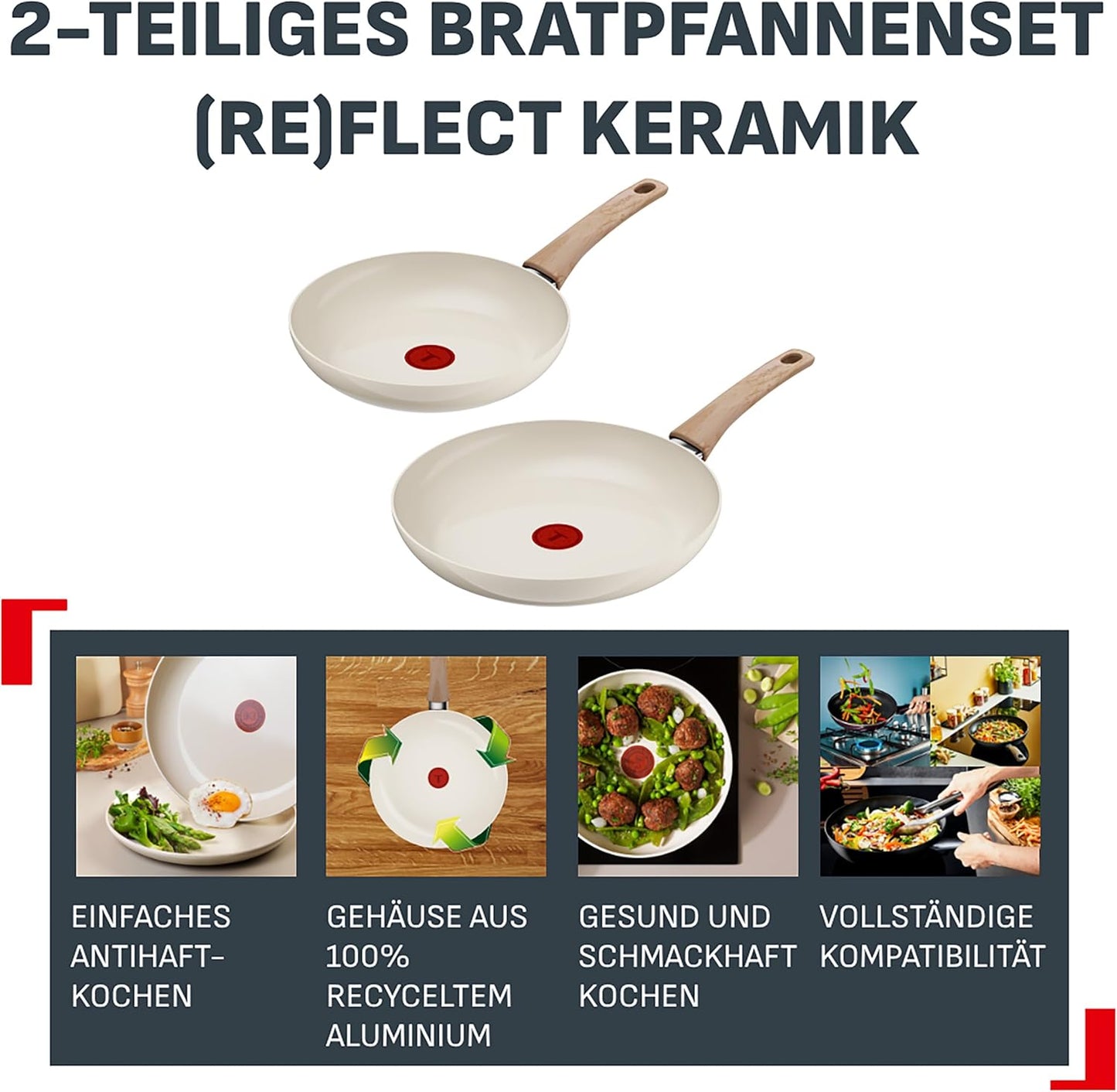 Keramik Antihaft-Pfannen-Set, 2-tlg. Pfannen-Set 24,28 cm