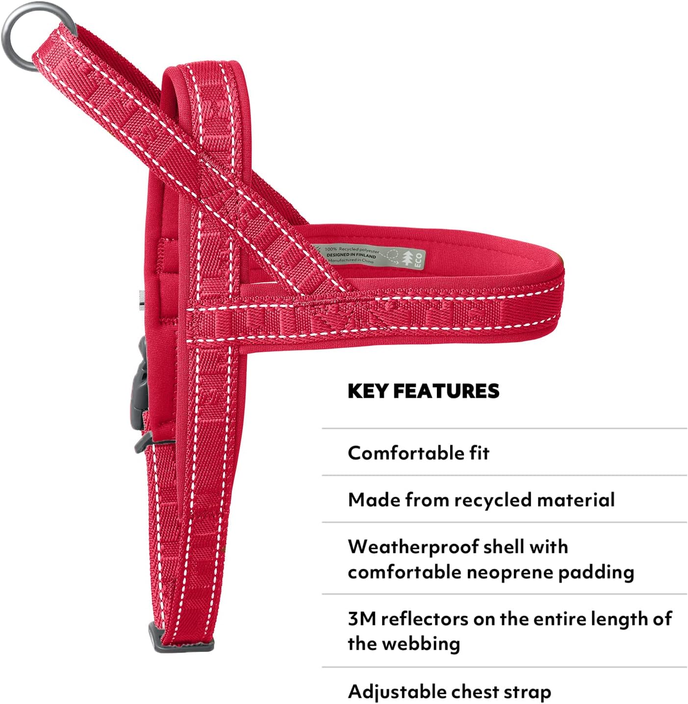 Casual Hundegeschirr ECO, 50-60cm Rosa