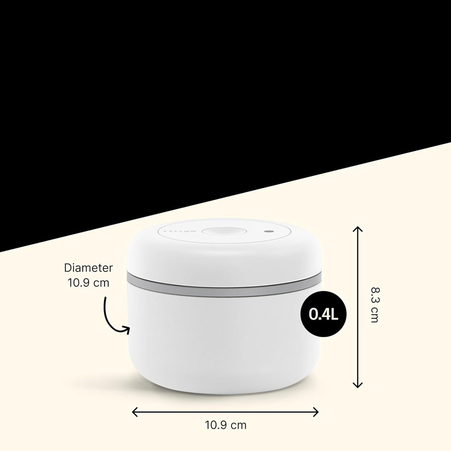Vakuumbehälter für Kaffee und Lebensmittel, Matt Weiss | 0.4 Liter