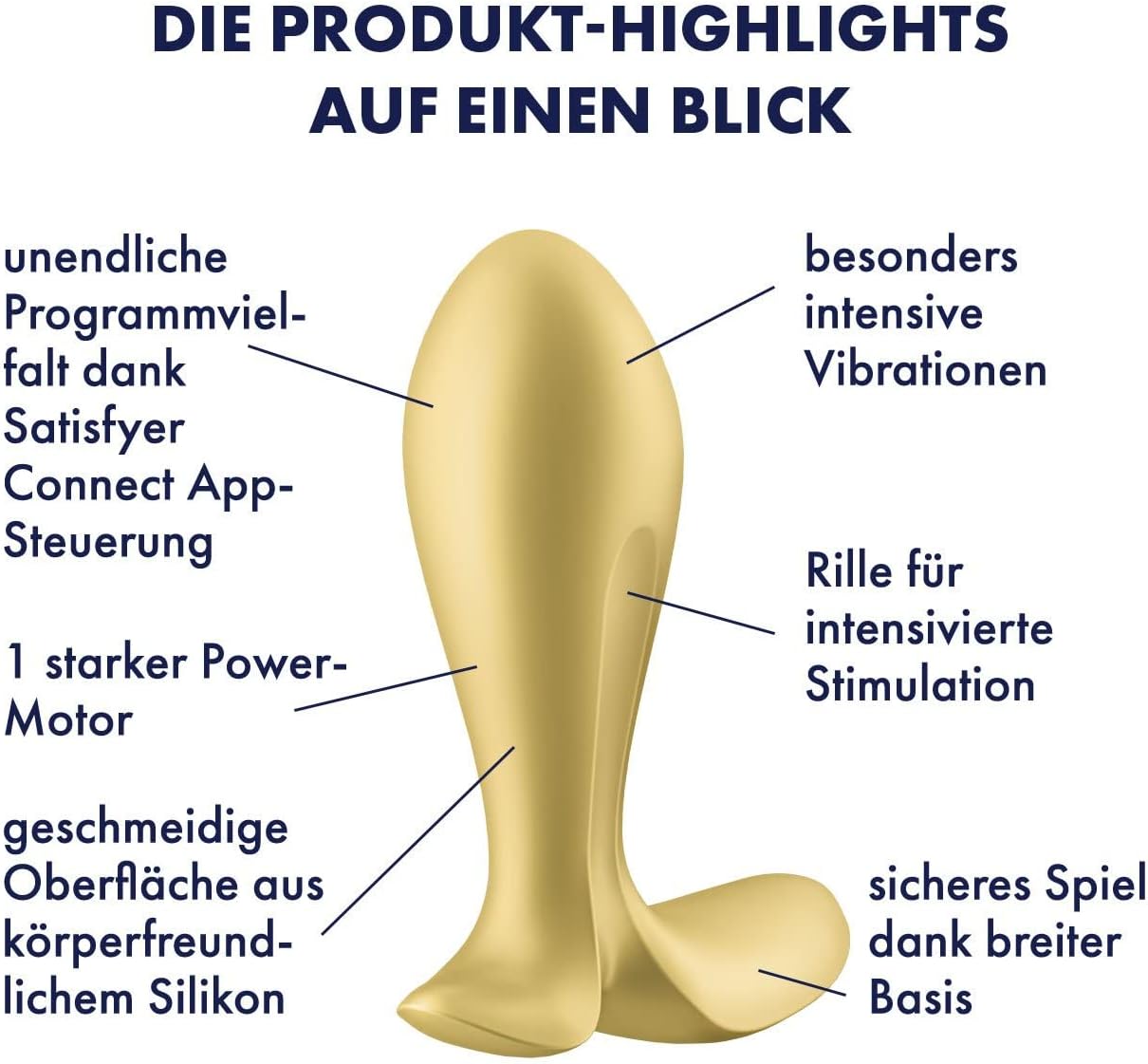 App-gesteuerter Analvibrator Intensity Plug, Gold Einheitsgrosse