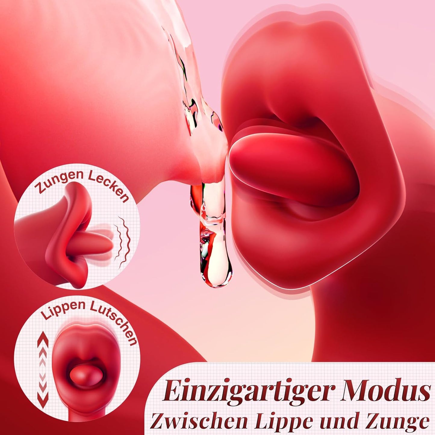 Dildo Vibratoren mit Zungenlecken, Rot