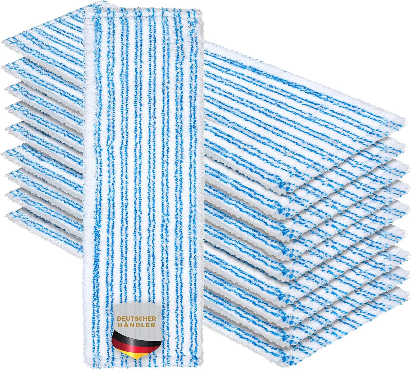 10er Wischmopp-Bezug Set, 40 cm, 40 cm Micro Blau