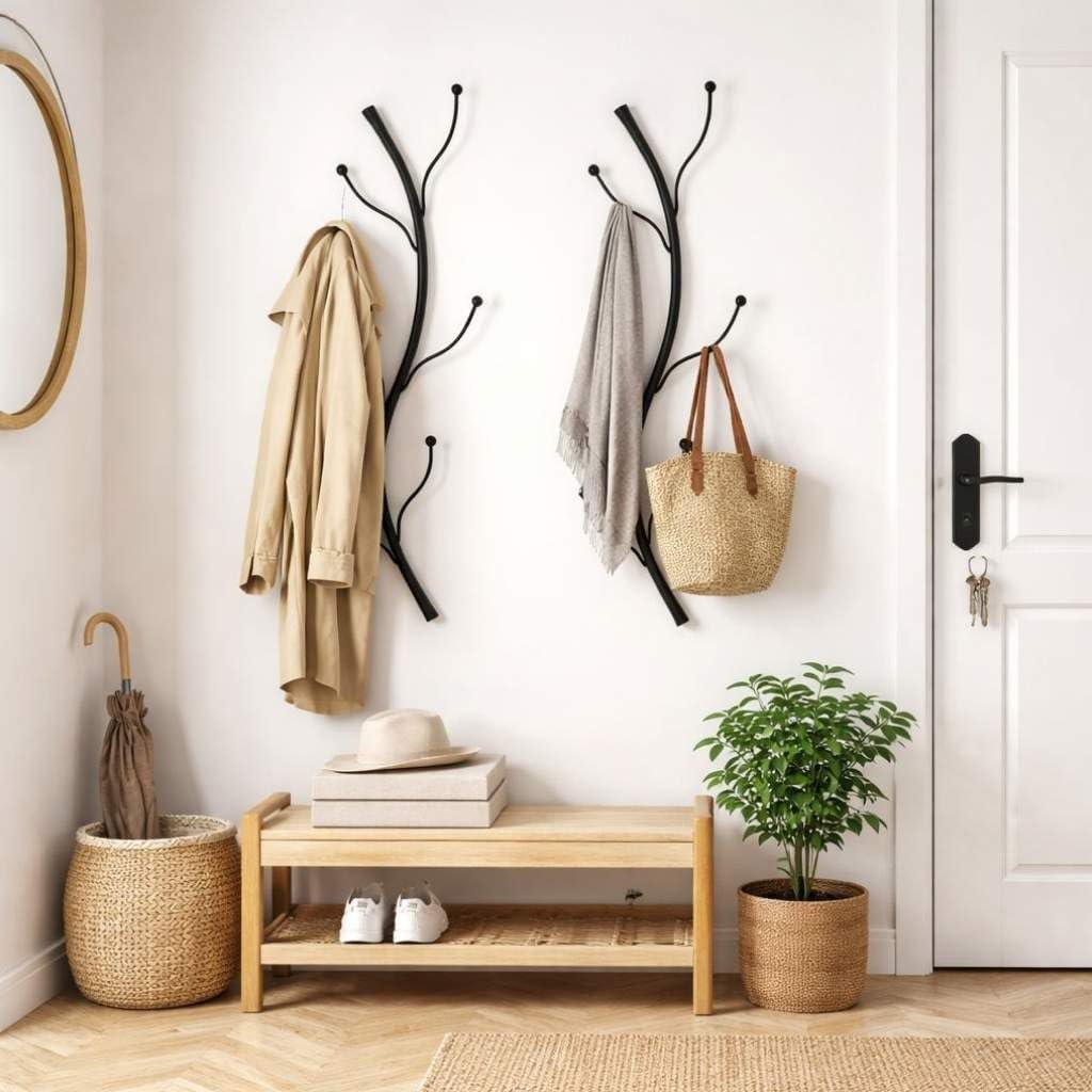 2er-Set Wandgarderobe Flora mit Haken