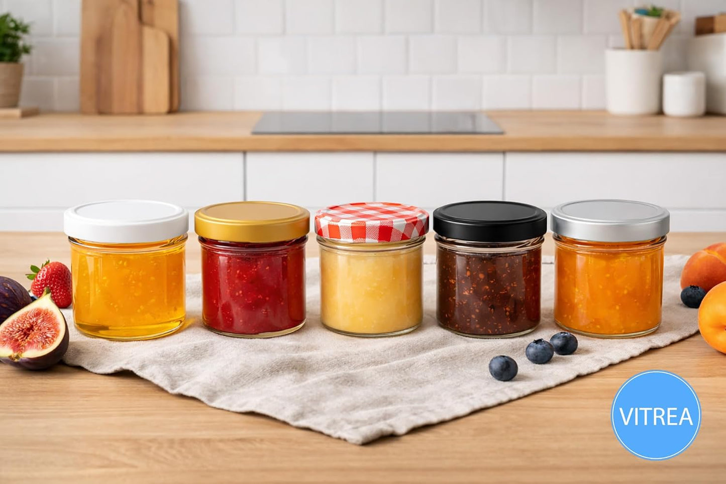 Marmeladengläser Set mit Schraubdeckel (25 x 125 ml), 125 ml 25