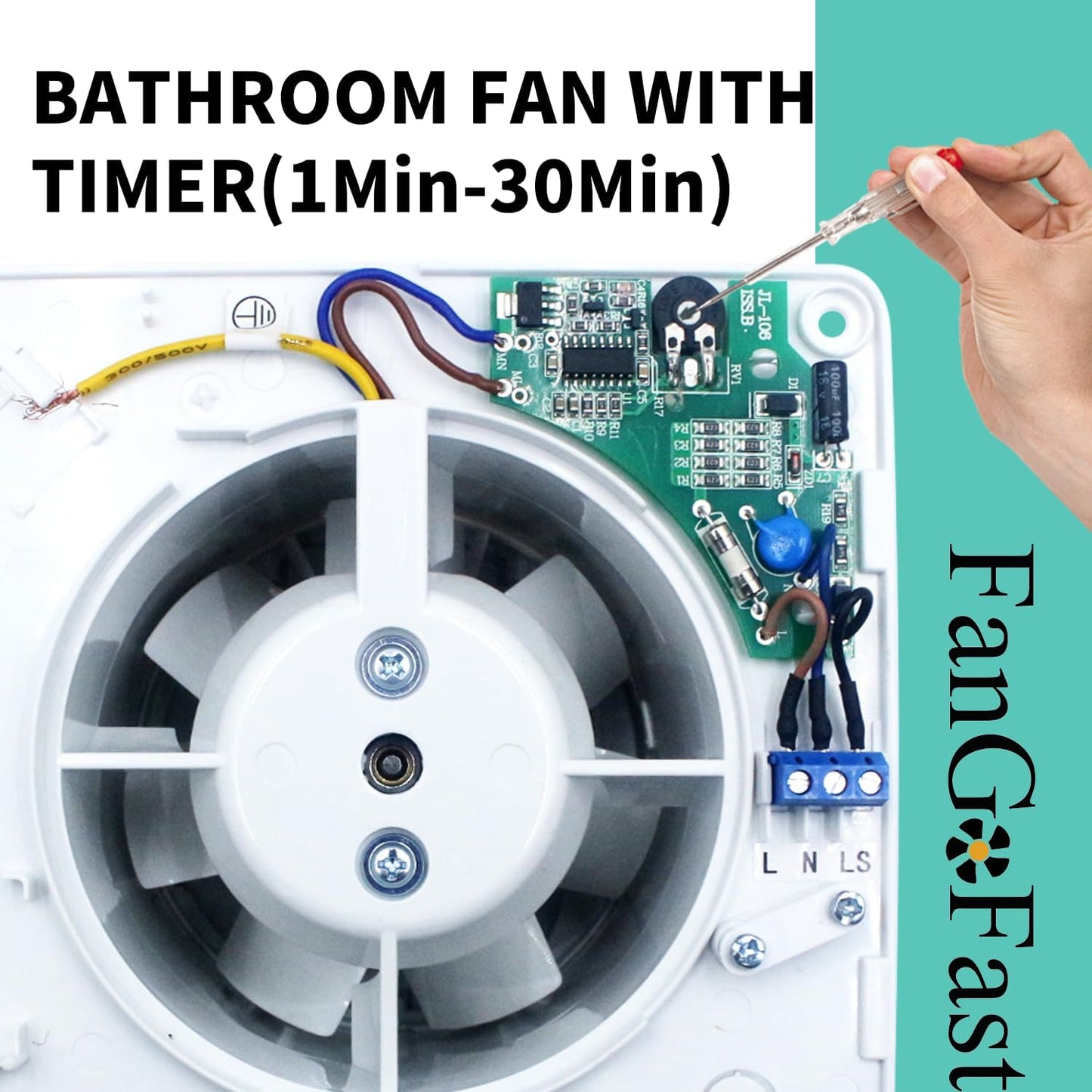 Badlüfter Typ 100A-T mit Timerfunktion, Typ-100A-Timer Weiß