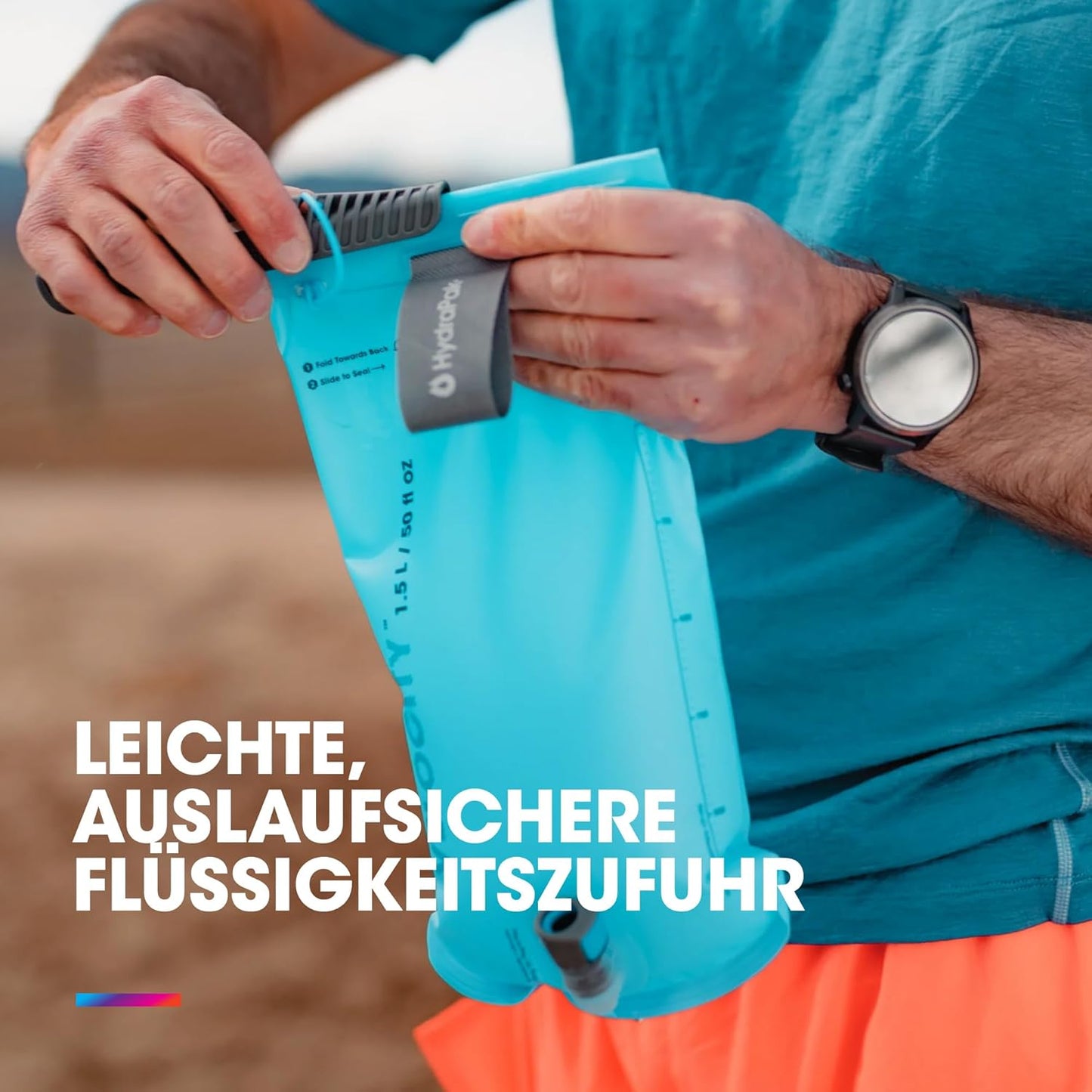Auslaufsichere Wasserblase mit Bissventil, Malibu Blue 1,5 L