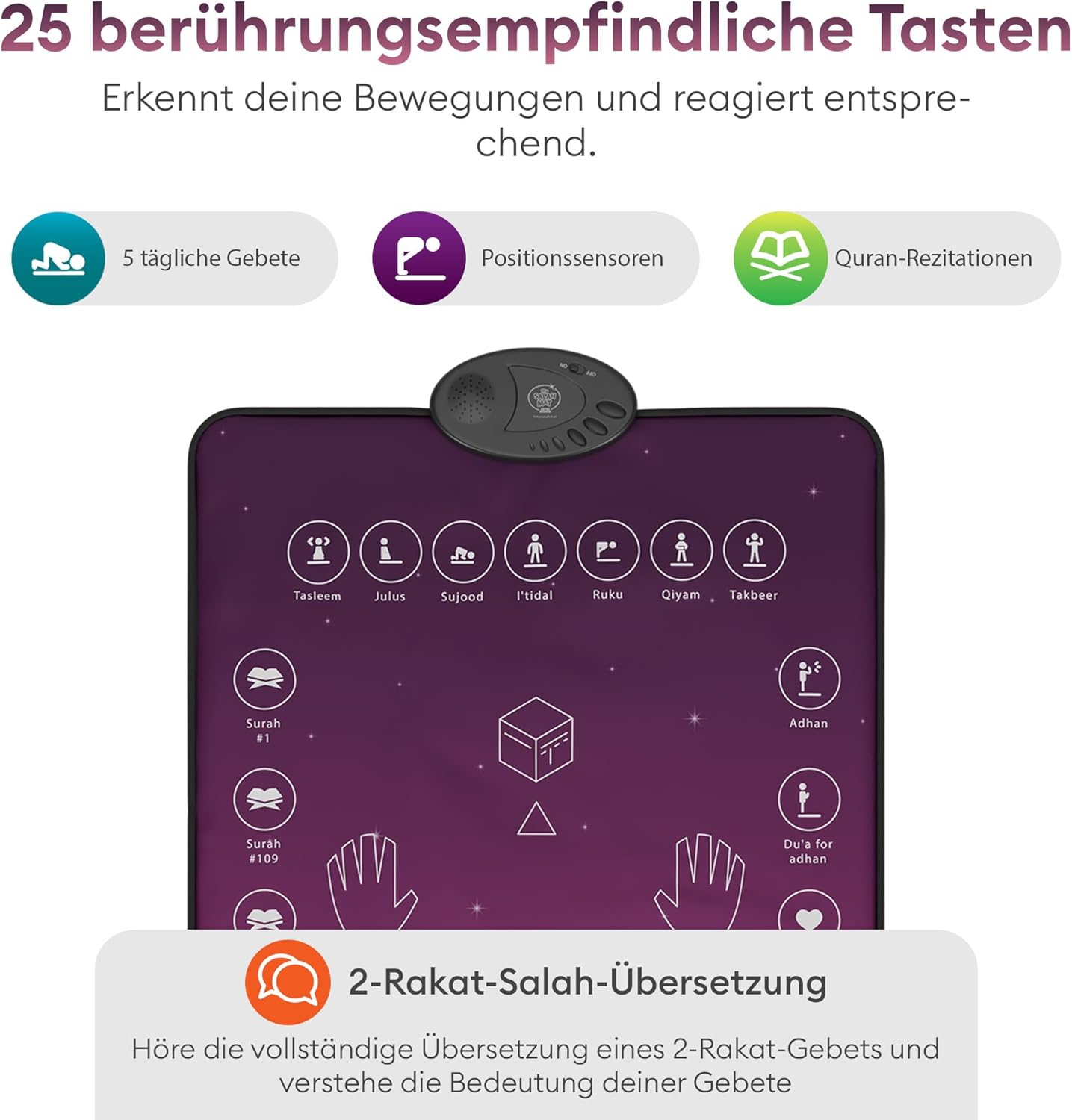 Elektronischer Gebetsteppich für Erwachsene, Blau