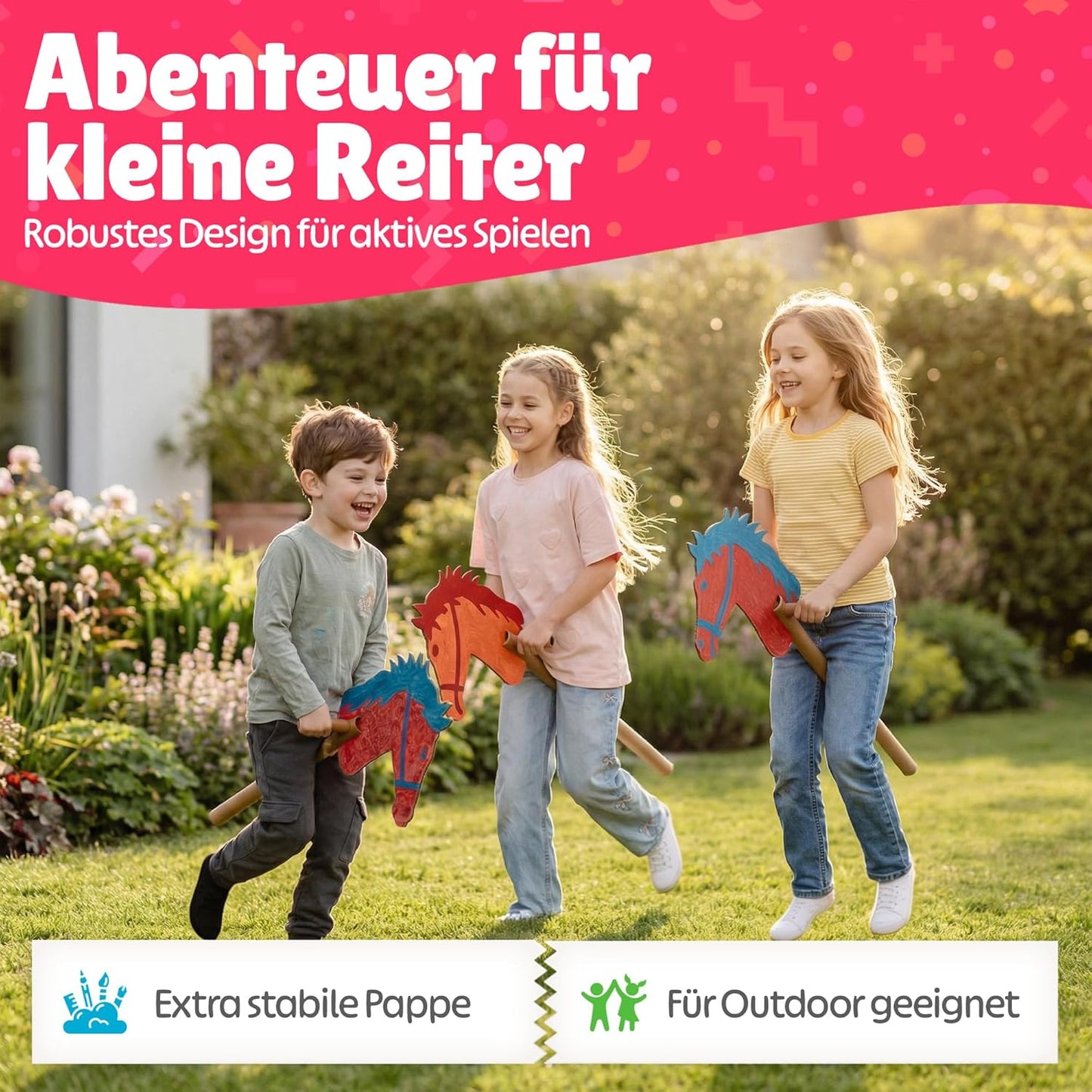 10 Stück Steckenpferde Bastelset