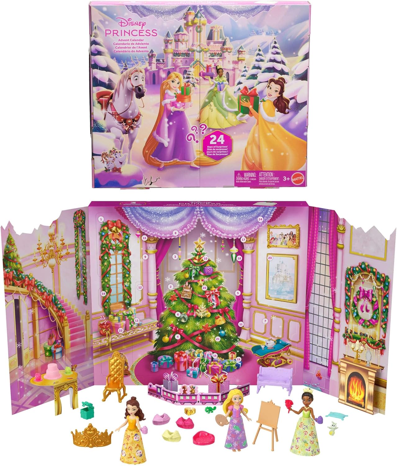 Adventskalender mit Disney-Puppen und Zubehör, Disney Princess-puppe Adventskalender