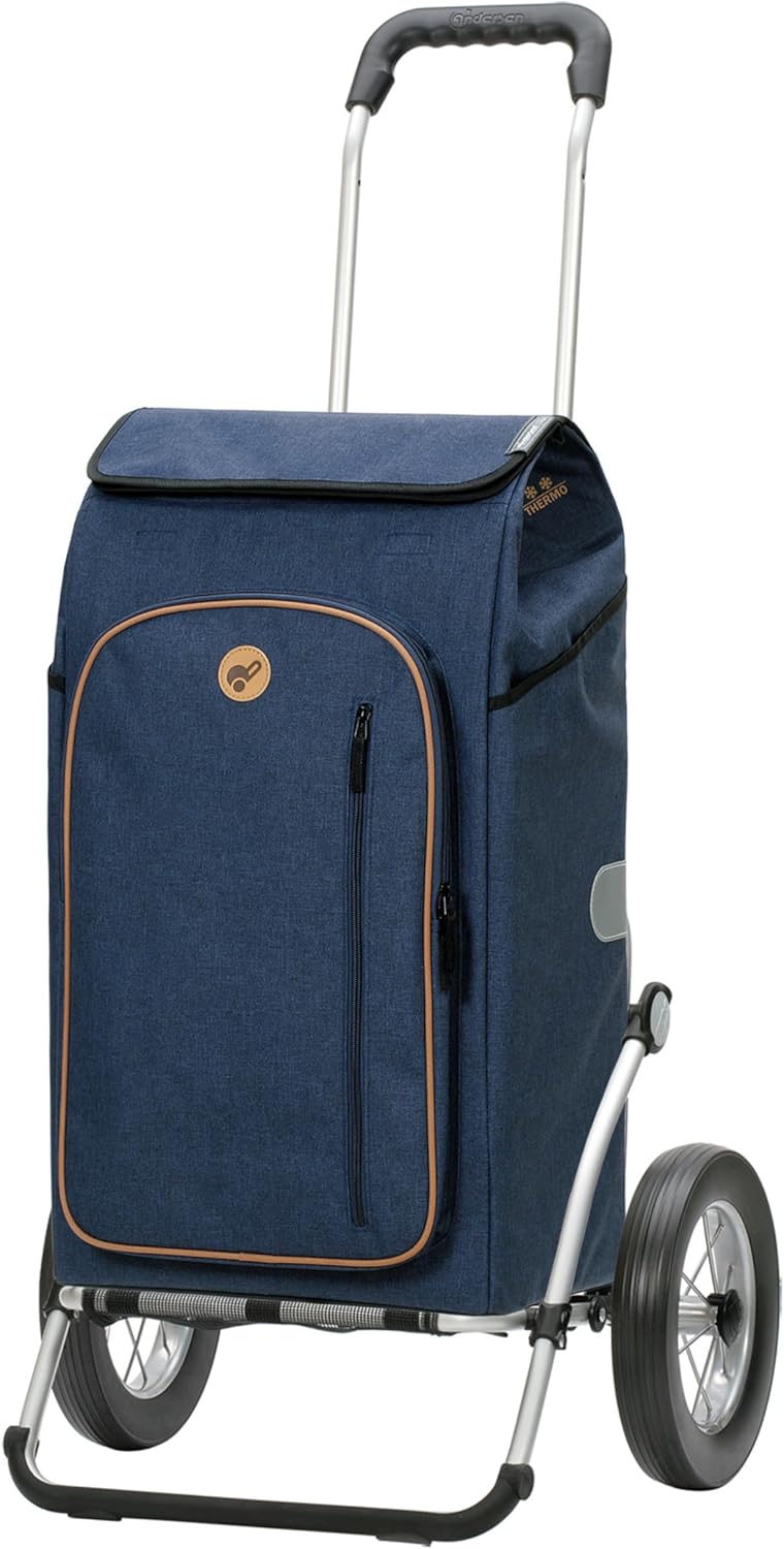 Royal Folke Einkaufstrolley mit Kühlfach (61L), Metallspeichen-Rad Folke Blau