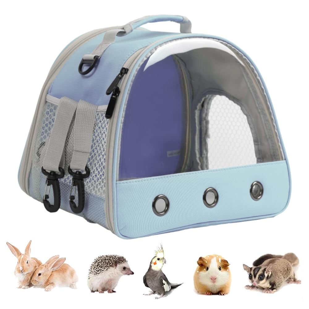 Rucksack mit Fenster für Kleintiere, blau Carrier TPU