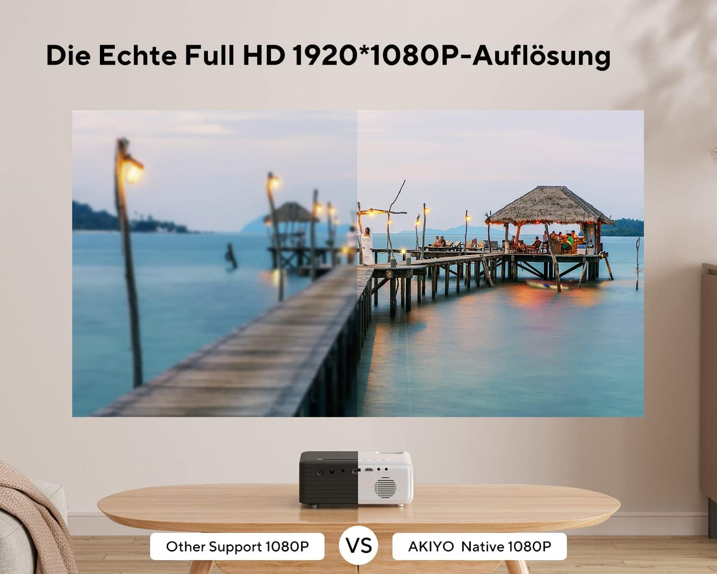 Full HD LED-Heimkino-Beamer mit WiFi & Bluetooth
