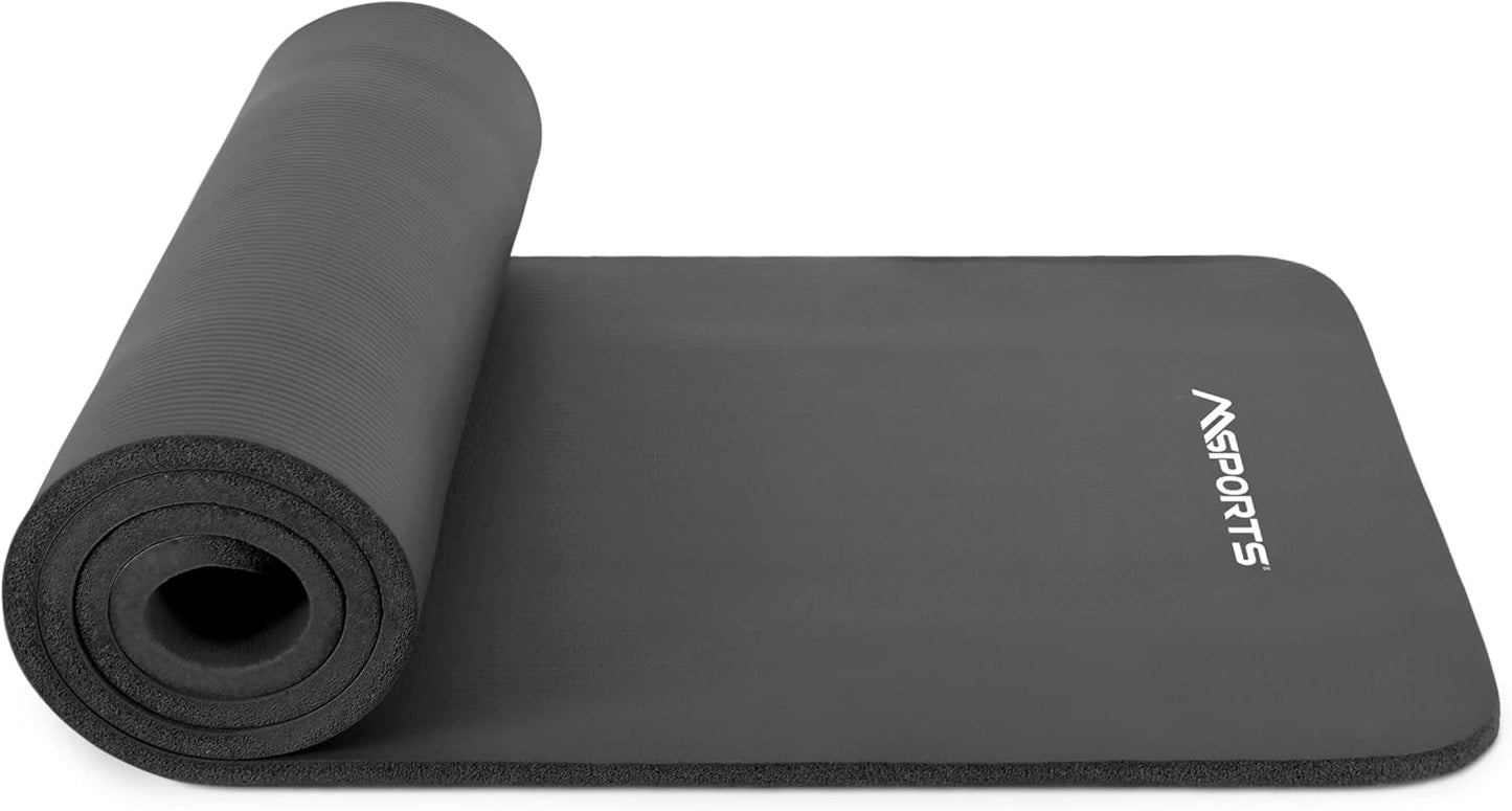Gymnastikmatte mit Tragegurt, Anthrazit 183 x 61 x 1 cm