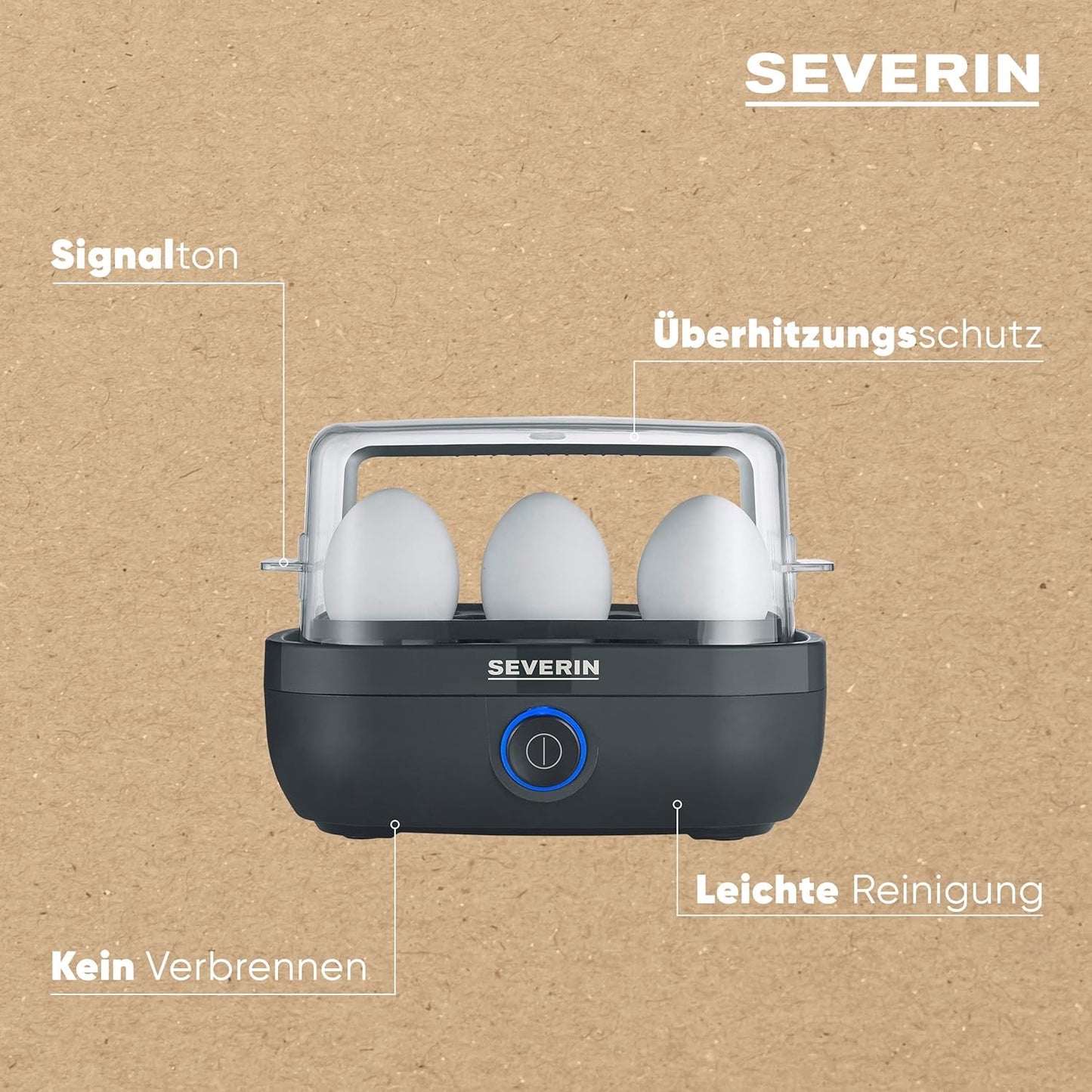 EK3166 Eierkocher, Schwarz mit Kochzeitüberwachung