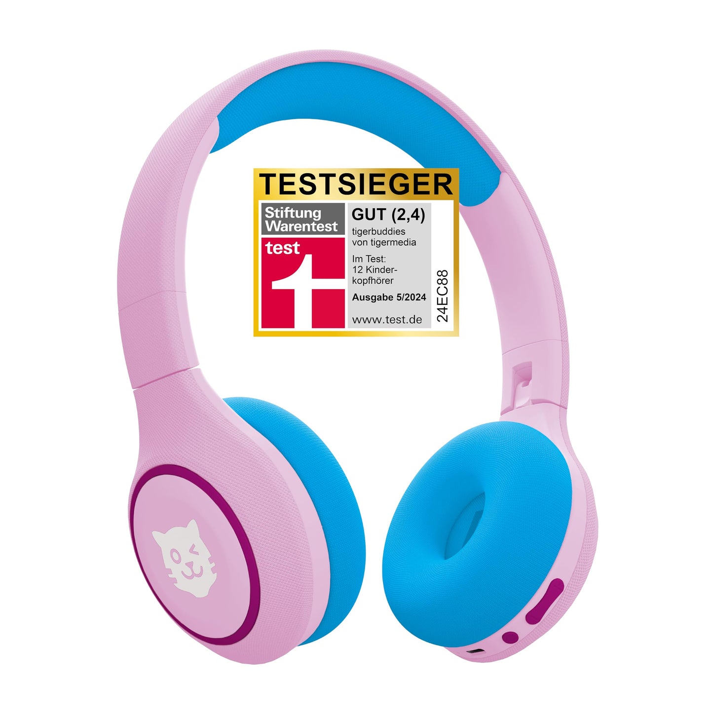 Bluetooth-Kinderkopfhörer mit Lautstärkebegrenzung, rosa/blau
