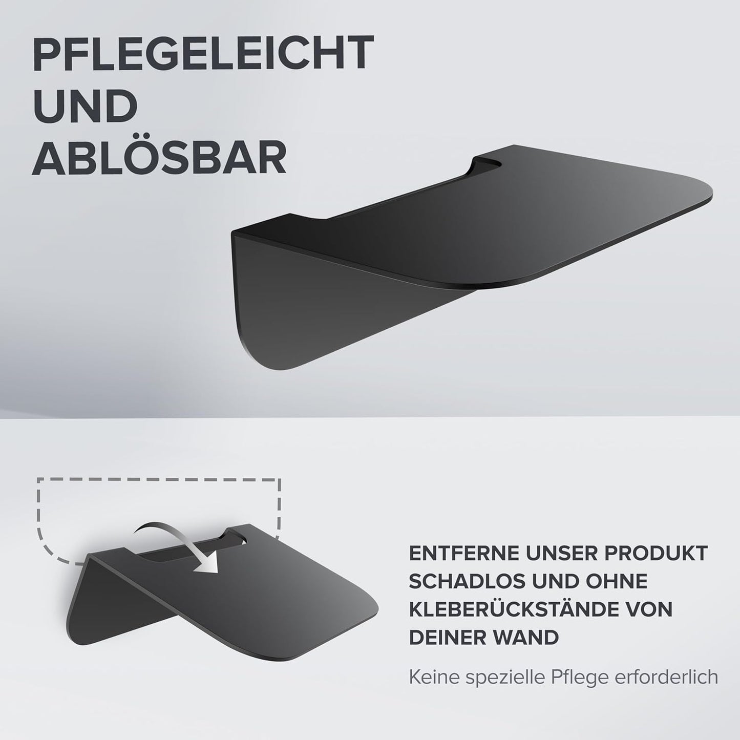 Badablage ohne Bohren, Schwarz