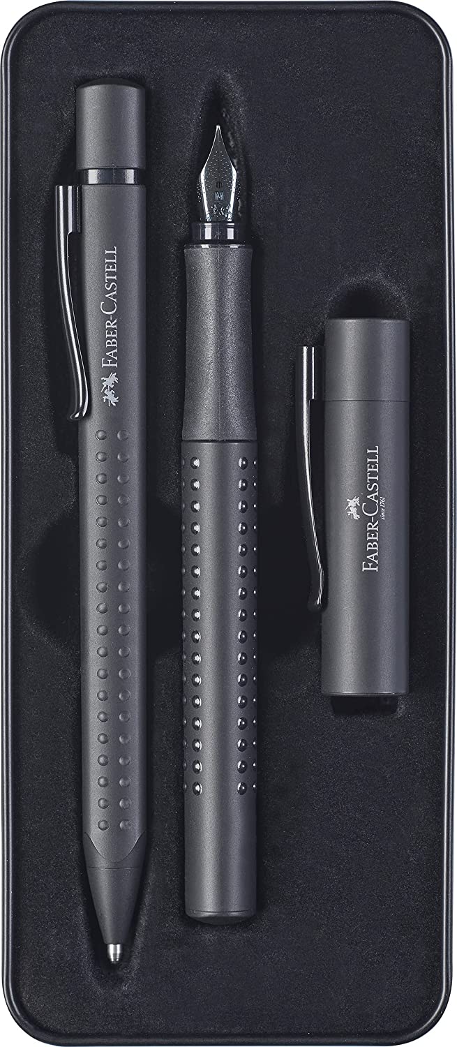 Grip Edition Füller M + Kugelschreiber all black, Set, Geschenkset Schwarz