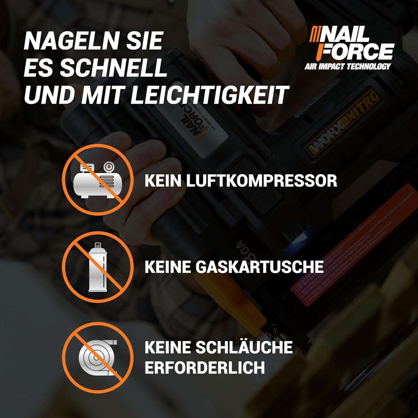 Akku-Tacker WX844.9, Tacker Für Klammern bis 40mm - Nitro Version ohne Akku & Ladegerät