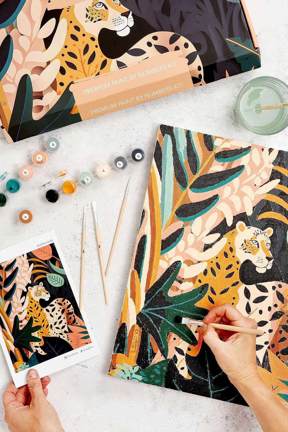 Malen nach Zahlen - Blumendesign, Jungle Cat