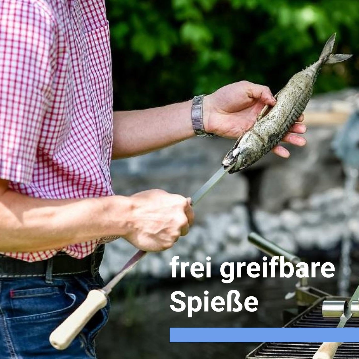 Steckerlfisch Grillspiesshalter inklusive Befestigungsmaterial