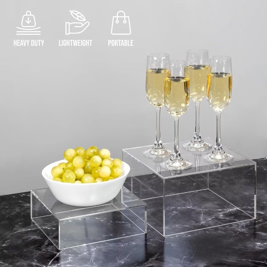 3-teiliges Buffet Präsentationsständer Set, 3 Transparent 6'' 7'' 8''