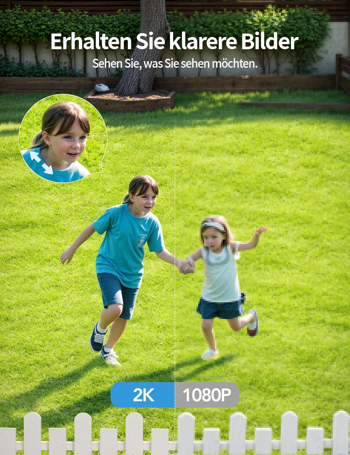 2K Überwachungskamera Outdoor mit Nachtsicht