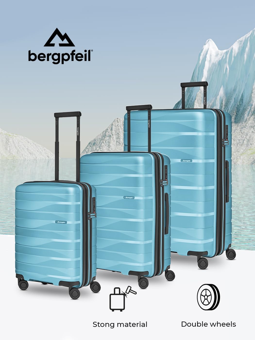 3-teiliges Kofferset, Glacier Blue Metallic Kofferset (3-teilig) erweiterbar