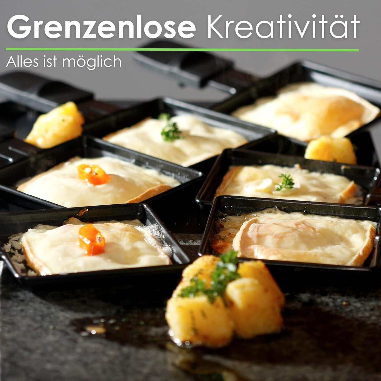 Raclette Grill mit Fondue Set für 8 Personen