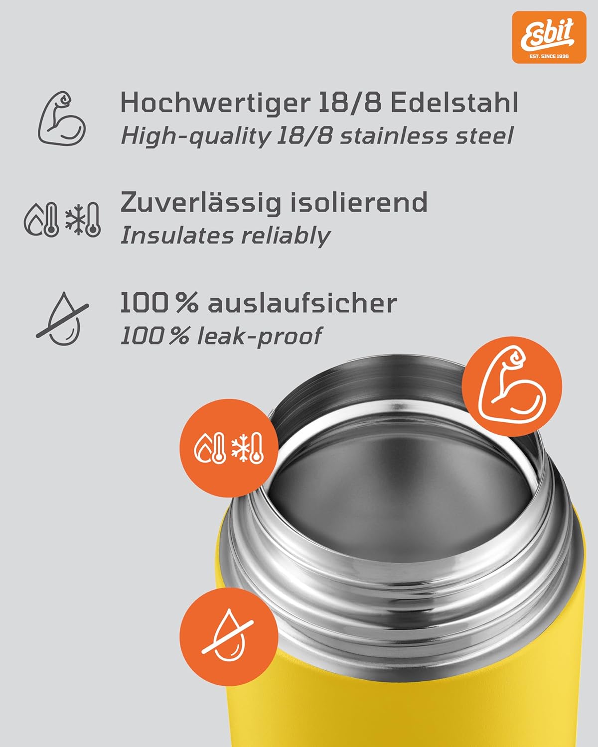 Thermobehälter Sculptor, 750 ml, 750 ml Ohne Manschette Sunshine Yellow-gelb