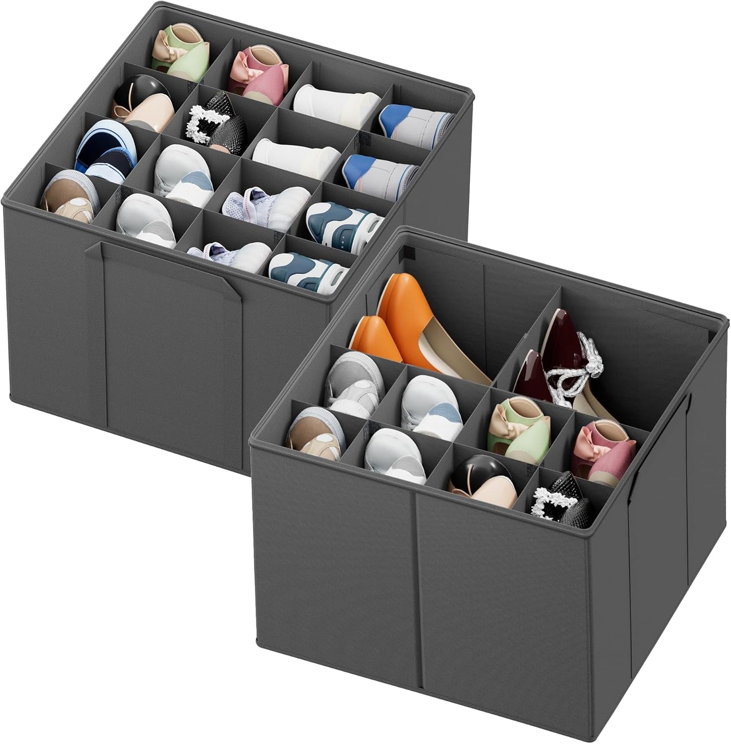 Schuh-Organizer mit verstellbaren Trennwänden, Grau