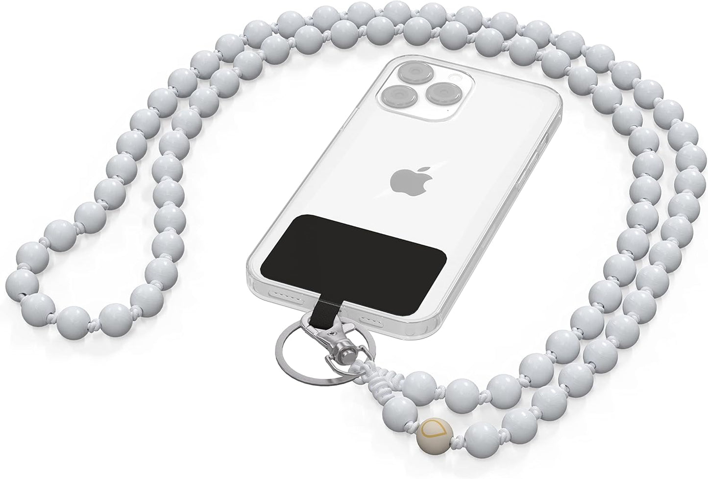 Holzperlen Handykette für Apple iPhone, White Beach