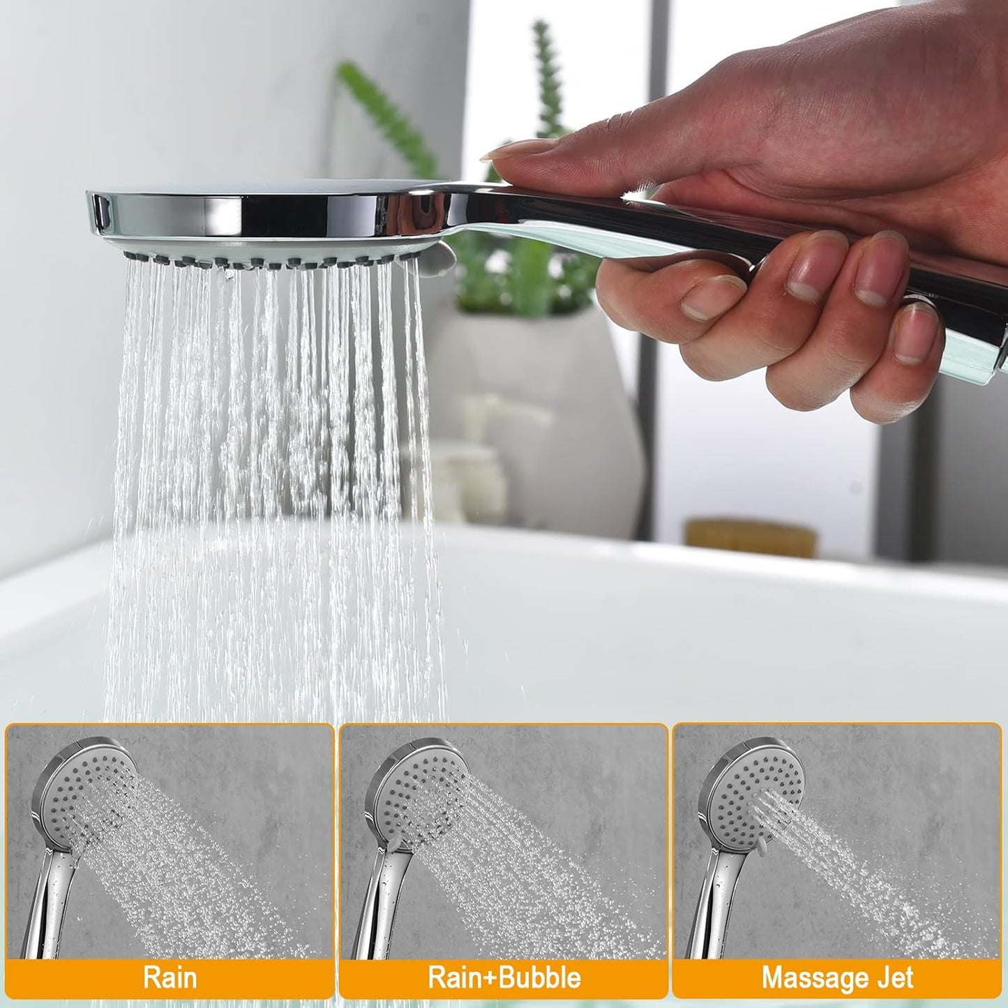Roma Einhand Badewannenarmatur mit Duschkopf und Schlauch, Mit Duschkopf Badewanne