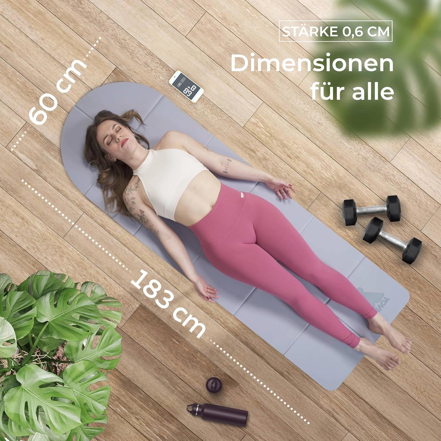 Faltbare Yogamatte, Blau