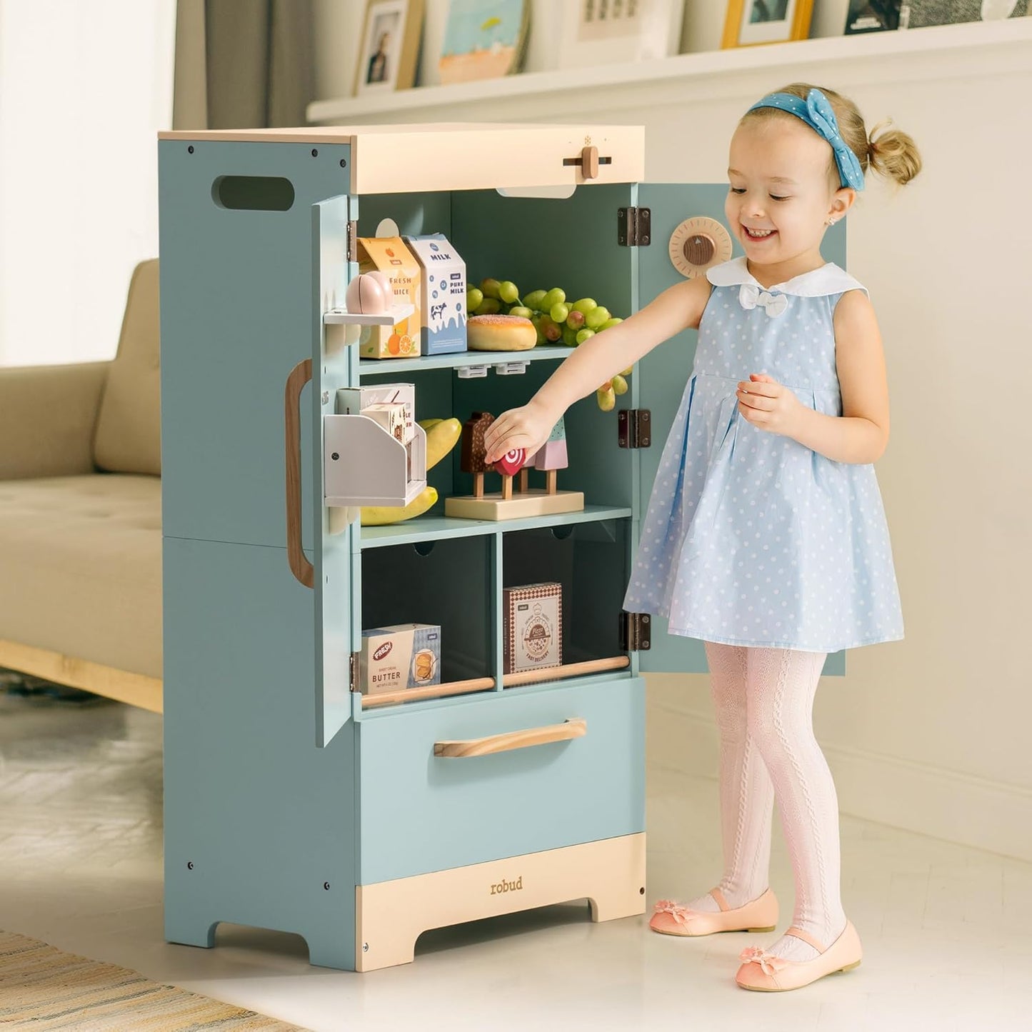 Holzkühlschrank mit Eiswürfelbereiter, Kühlschrank