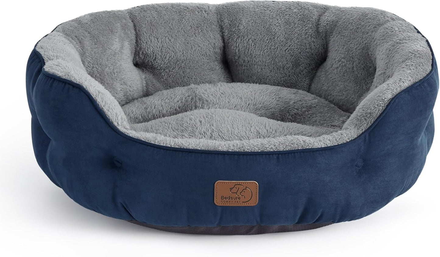 Waschbares Katzenbett mit Innenkissen, L 51 x B 48 x H 15 cm Navyblau