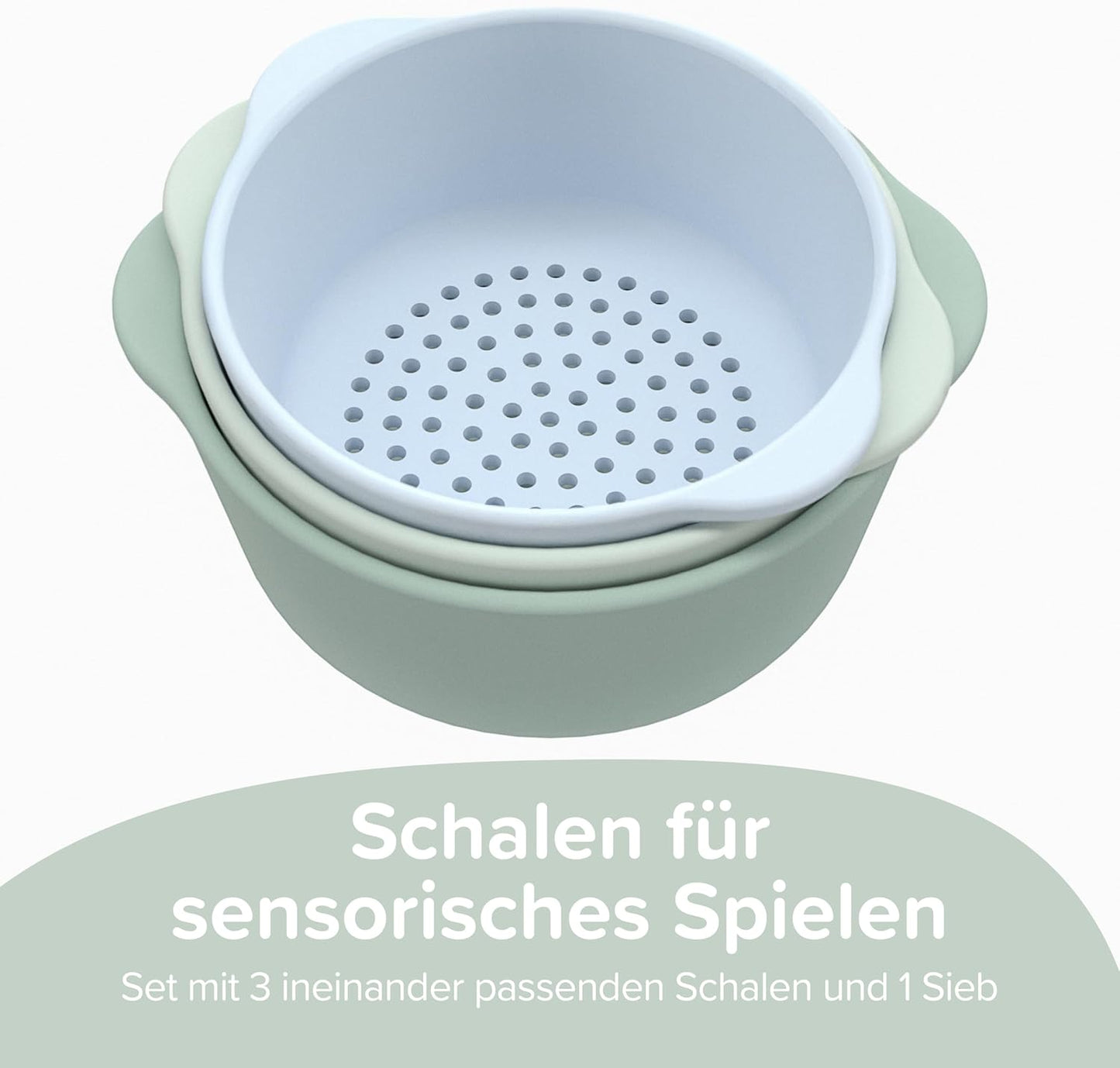 Silikonschalen und Sieb