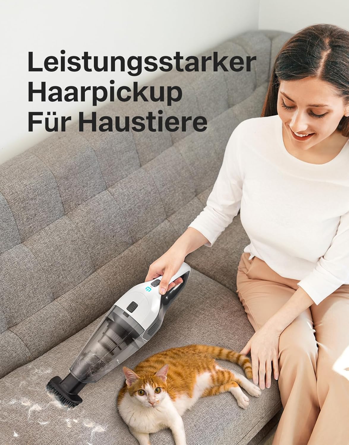 Kabelloser Handstaubsauger mit Schnellladefunktion, Weiss