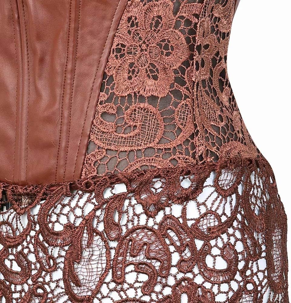 Korsett-Kleid mit Reissverschluss, Brown, S