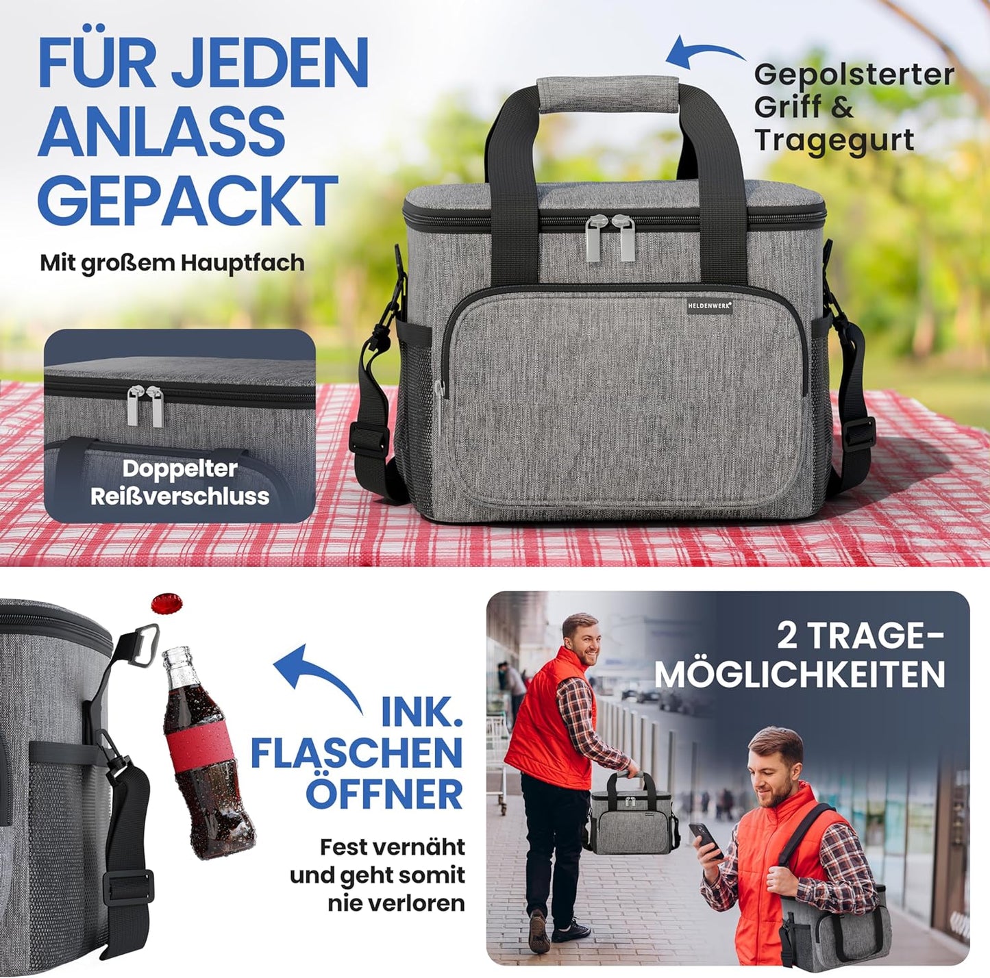 Kühltasche, Dunkelgrau 30L