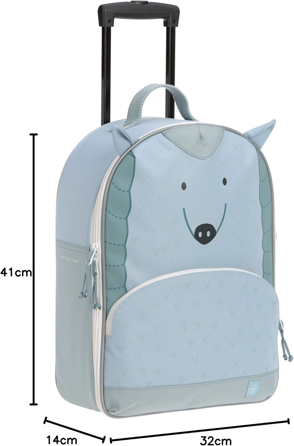 Kinder-Reisekoffer mit Teleskopstange und Rollen, Lou Armadillo Mint